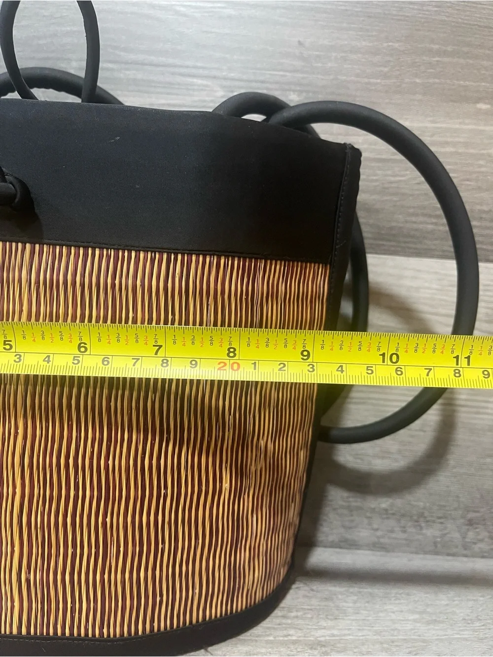 Baskets of Cambodia Sculptural Tote Purse Black Artisan Fair Trade Woven Bag